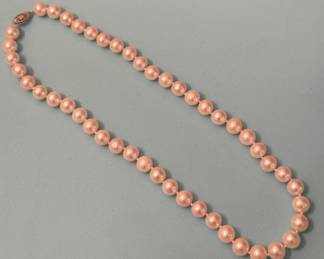Genuine pearl necklace w/sterling clasp