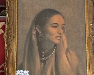 R F Harnett portrait, framed