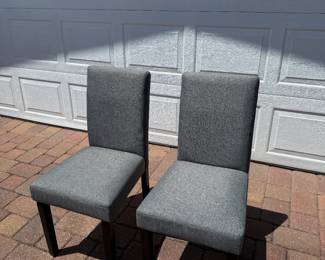 Gray fabric dining chairs - like new!
