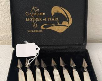 Mother-of-Pearl handle corn holders