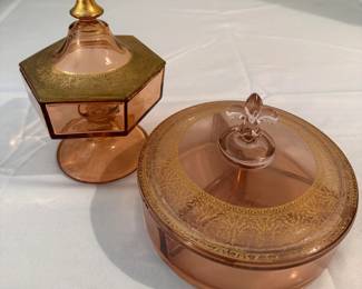 Pink amber glassware