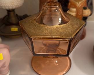 Vtg amber pink glass