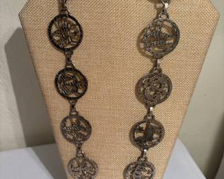 Silver-tone 12-zodiac sign necklace