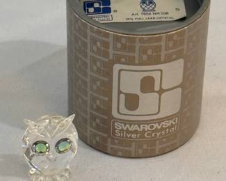 Miniature Swarovski crystal owl