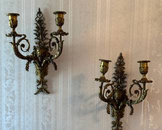 Brass candle holder wall sconces