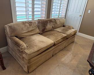 Gold velvet sofa