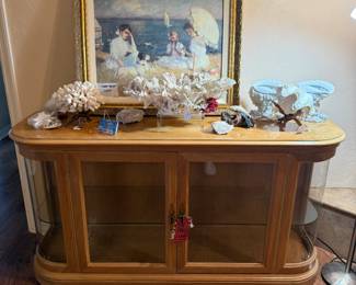 Light wood lighted cabinet