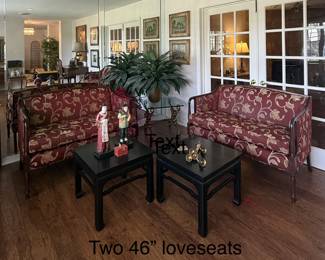 (2) 46" love seats, side tables