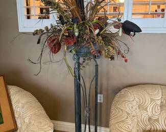 Tall floral arrangement w/metal stand