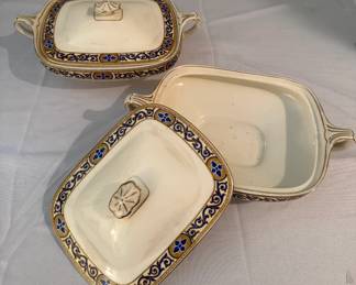 J & G Meakin vintage earthenware covered serving dishes