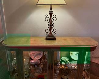 Light wood lighted cabinet - better photo coming!