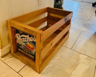 Vintage Vinyl record crate from Peaches Music & Video store, 1970's