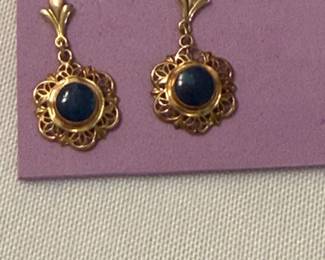 14K gold drop pierced earrings