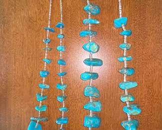 Vtg Turquoise Nugget Necklaces
