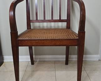 Regency Style Mahogany Armchair with Cane Seat