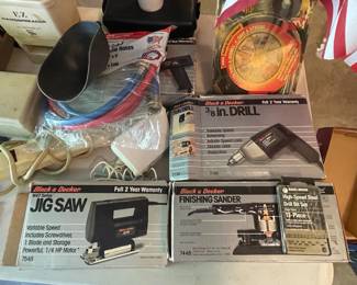 Black & Decker Power Tools Lot (Jigsaw, Sander, Drill, Drill Bit Set)