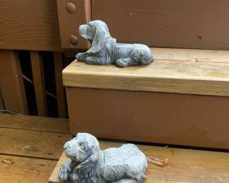 Stone Basset Hound Figurines