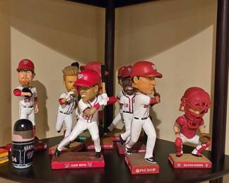 Washington Nationals Player Bobbleheads (Juan Soto, Bryce Harper, Wilson Ramos, Trea Turner, Max Scherzer, Rusty Baker)