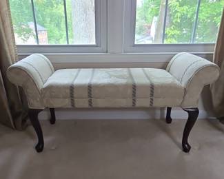 Queen Anne Style Rolled Arm Bench