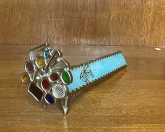 Stained Glass Kaleidoscope with Butterfly Motif