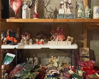 Assorted Christmas and Winter Decorative Items