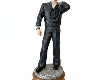 U.S. Navy Sailor Figurine with Music Box Base - 'Shore Leave'