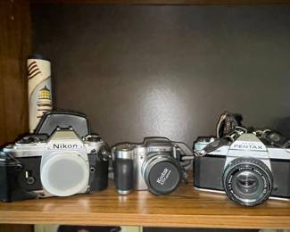 Nikon, Kodak Zoom, and Asahi Pentax Vintage Cameras