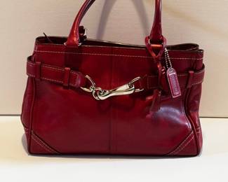 Coach Hampton Leather Satchel Handbag