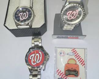 Washington Nationals Baseball Team Watches and Pin Set