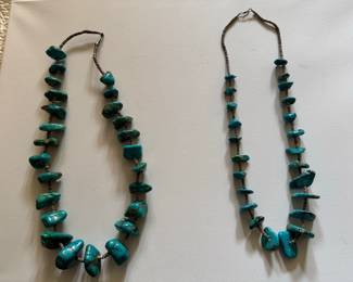 Turquoise Nugget and Heishi Necklace Set