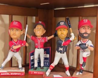 Washington Nationals Player Bobbleheads (Murphy, Scherzer, Harper, Roark)