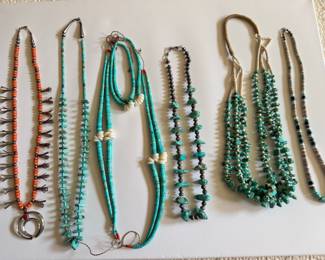 Native American Turquoise and Coral Necklaces