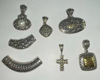 John Hardy Palu Collection Sterling Silver and 18K/22K Gold Pendants
