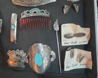 Native American Sterling Silver and Turquoise Jewelry 