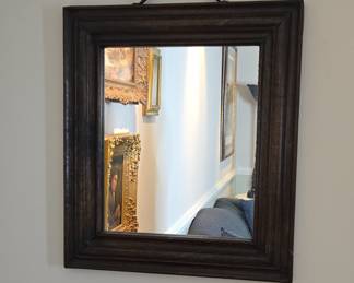 Dark Wood Framed Wall Mirror