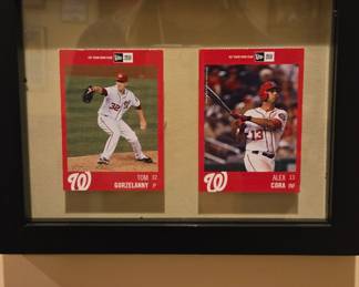 Washington Nationals Baseball Cards - Tom Gorzelanny & Alex Cora Framed Display