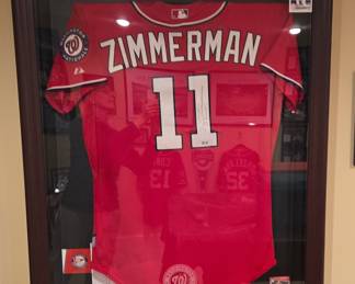 Ryan Zimmerman Washington Nationals Framed Jersey with Autograph