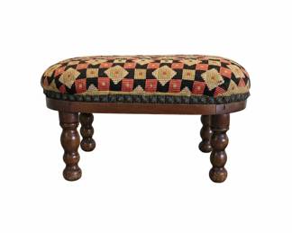 Victorian Needlepoint Footstool