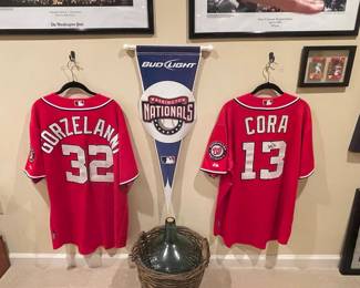 Washington Nationals Signed Baseball Jerseys - Gorzelanni #32 and Cora #13