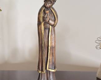 Carved Wooden Figurine of a Bearded Man, possibly Saint Paul