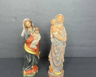Vintage Hand Carved Madonna and Child Figurines by ANRI