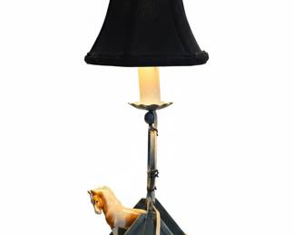 Vintage Ceramic Horse Table Lamp 