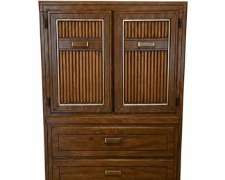 Mid-Century Modern Wood Armoire Dresser