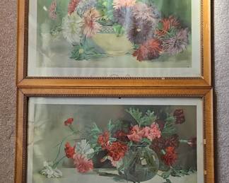 Pair of Floral Lithographs