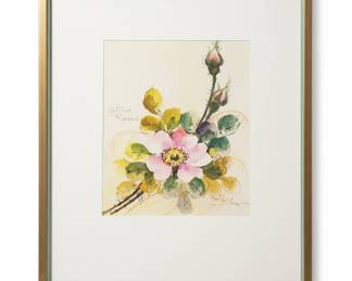 Wild Roses Watercolor Painting by K. Hatch
