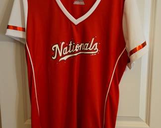 Majestic Washington Nationals Women's V-Neck T-Shirt