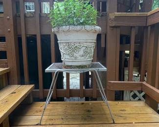 Vintage Decorative Planter Pot with Grapevine Motif