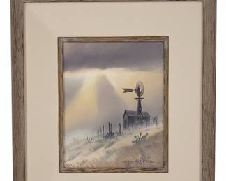 Southwestern Landscape Painting signed Donald M Yena