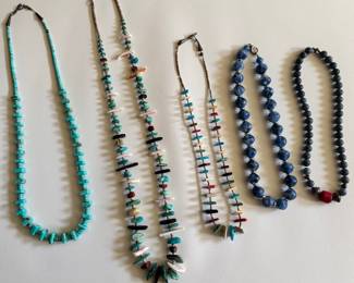 Native American Style Turquoise and Multi-Stone Beaded Necklaces