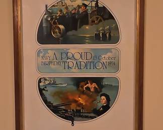 U.S. Navy Birthday 1974 Commemorative Print